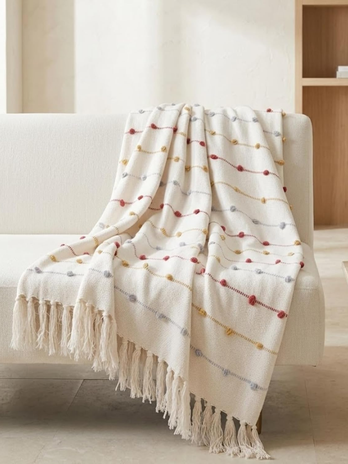 Knit throw blanket