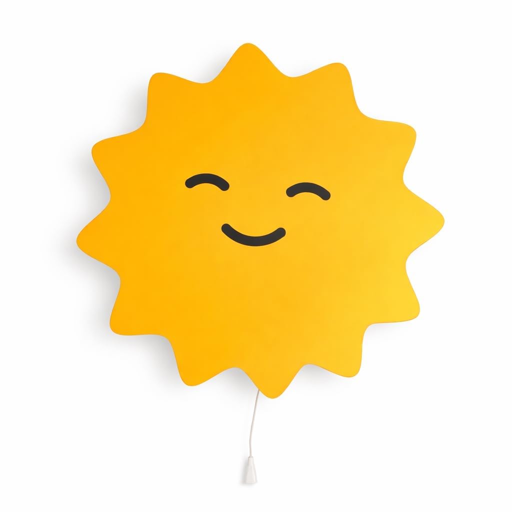 Smiling sun shaped wall lamp