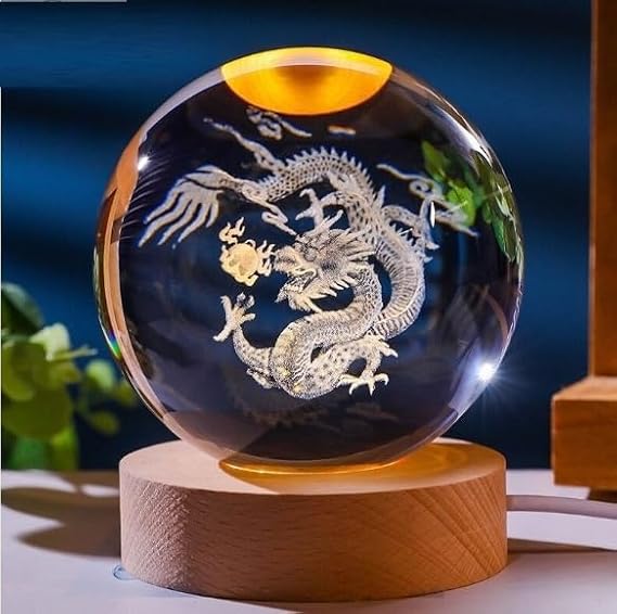 Dragon ball glass lamp