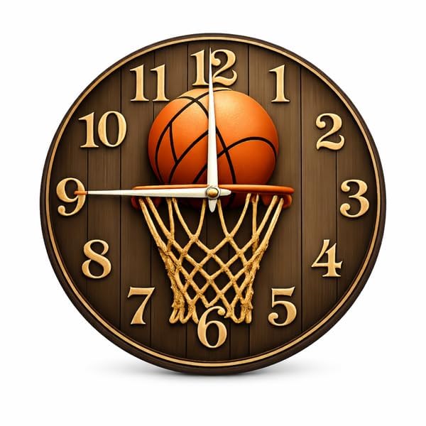 Basketball themed wall clock