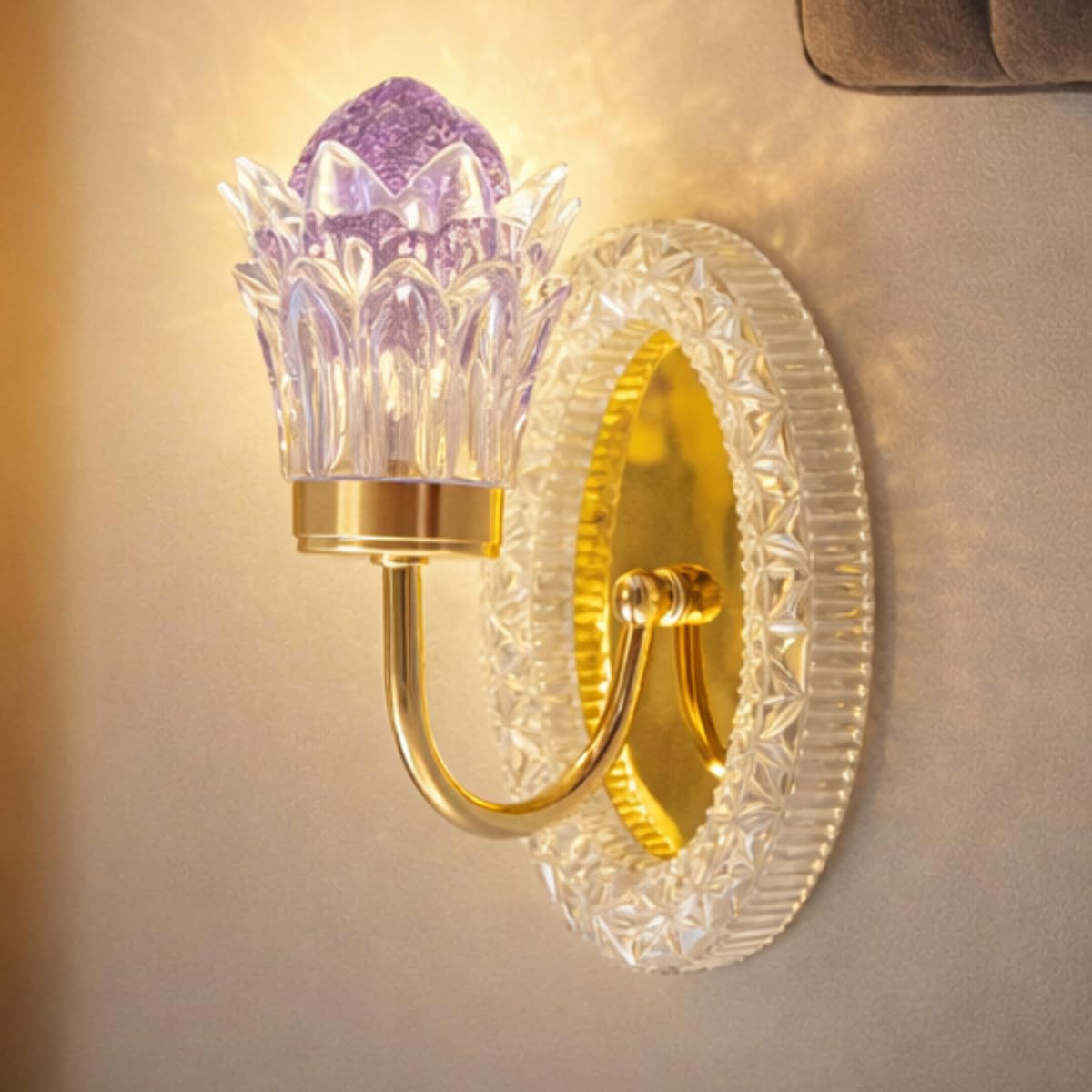 Crystal gold wall sconce lamp