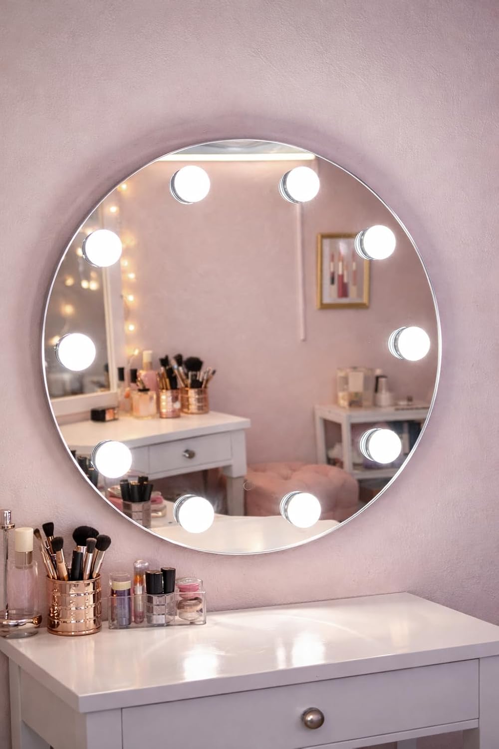 Round LED vanity mirror