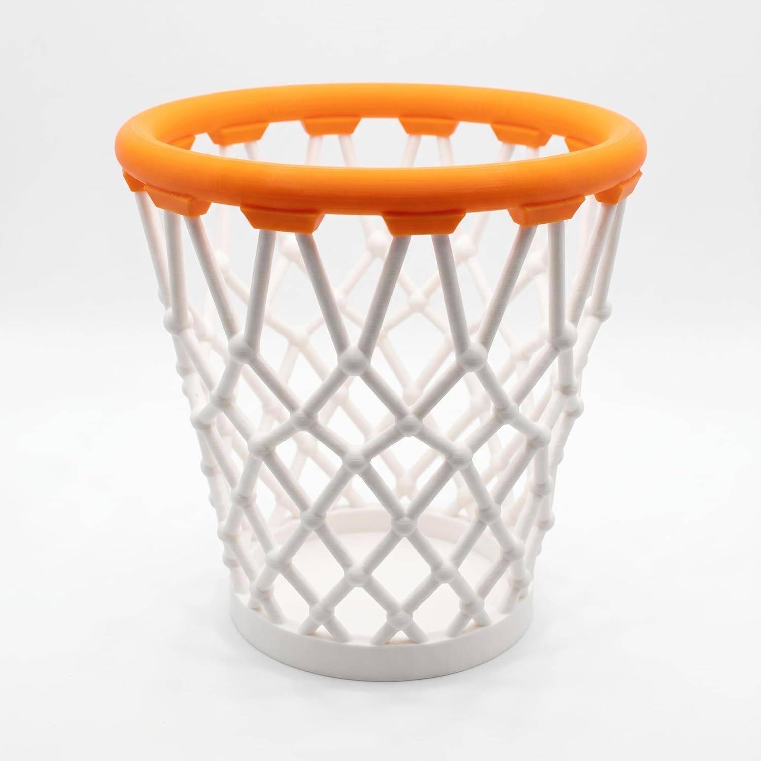 Basketball hoop mesh trash can