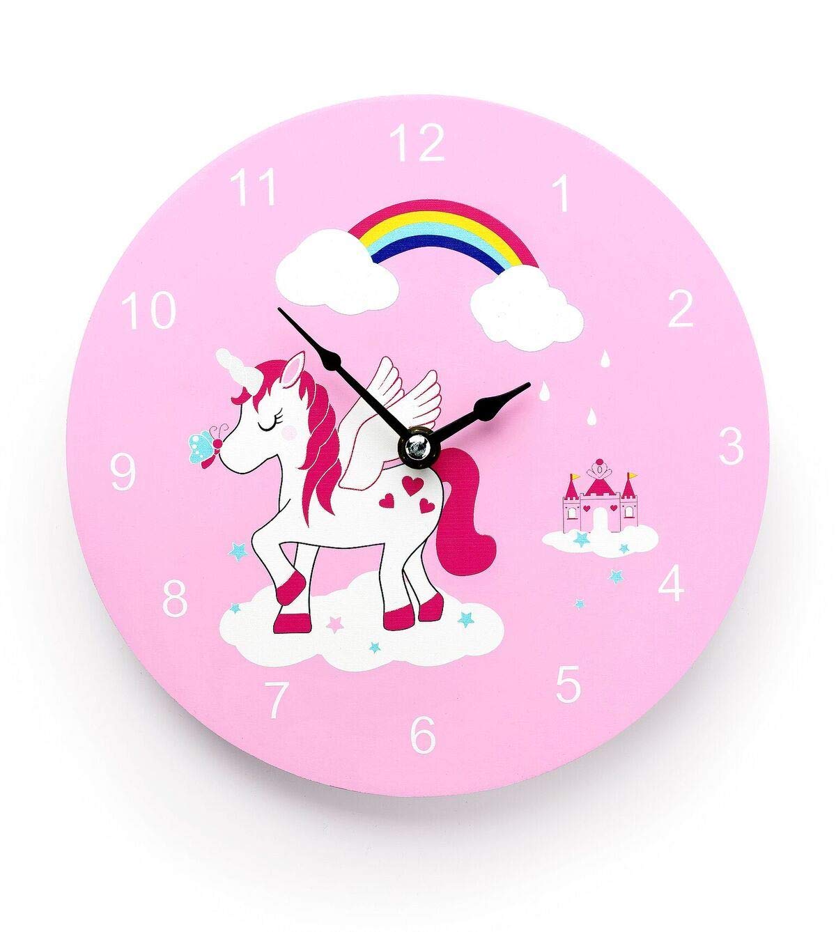 Pink unicorn wall clock