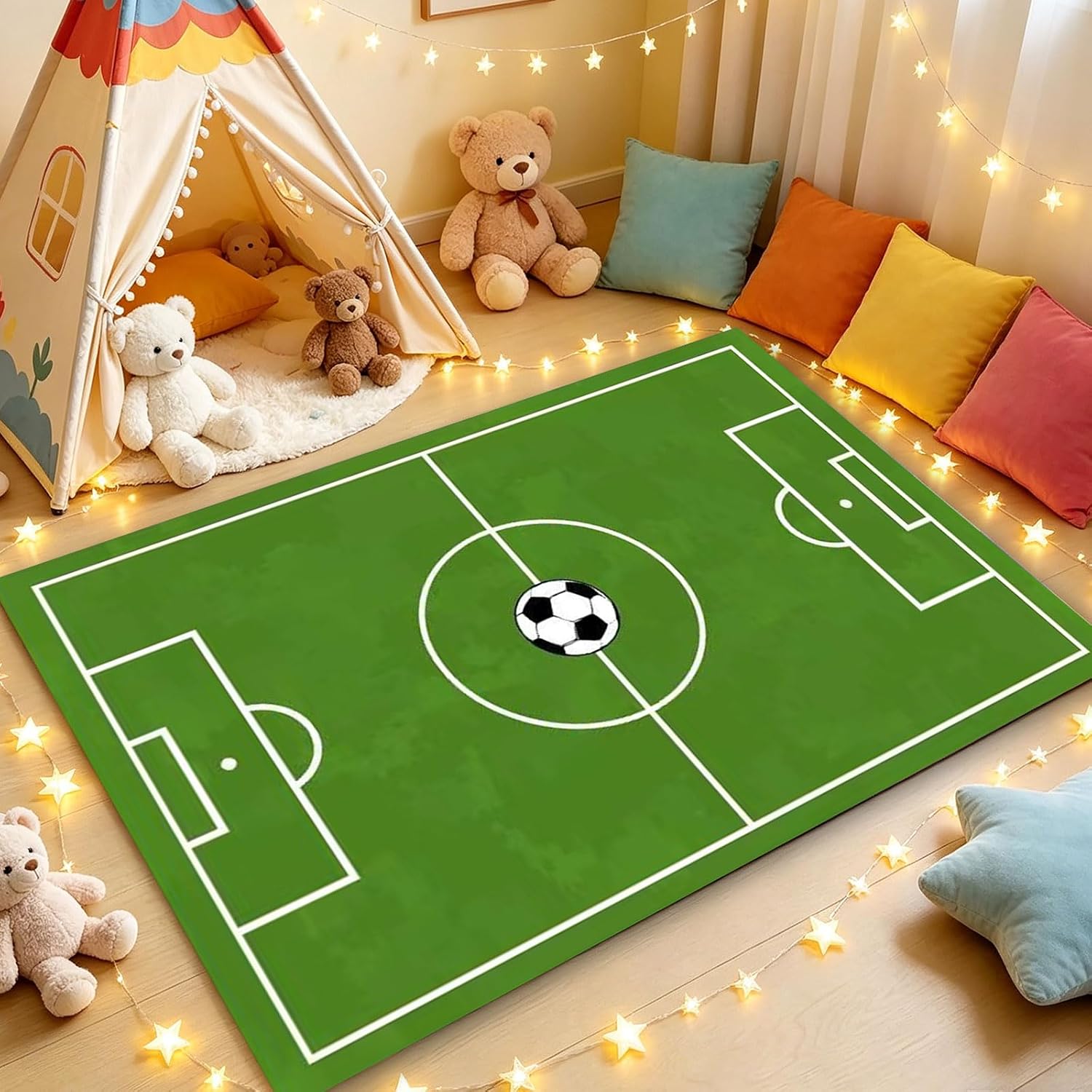 Soccer field rug