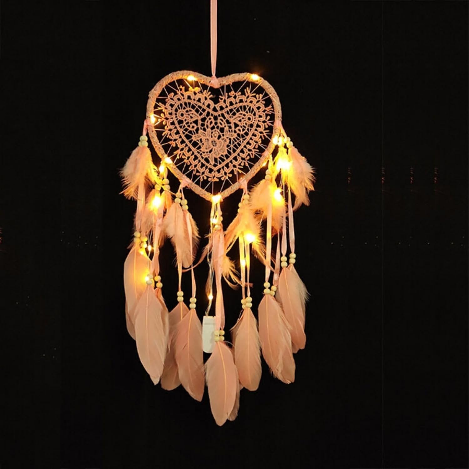 Heart shaped lace dreamcatcher