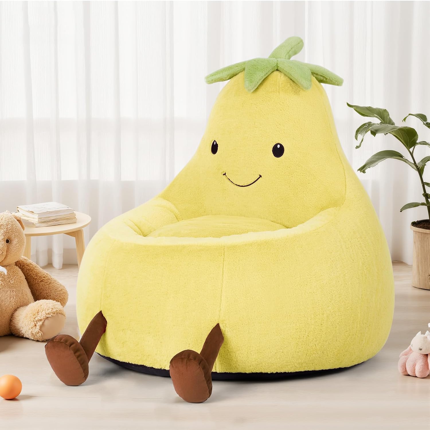 Smiley fruit shaped bean bag chair