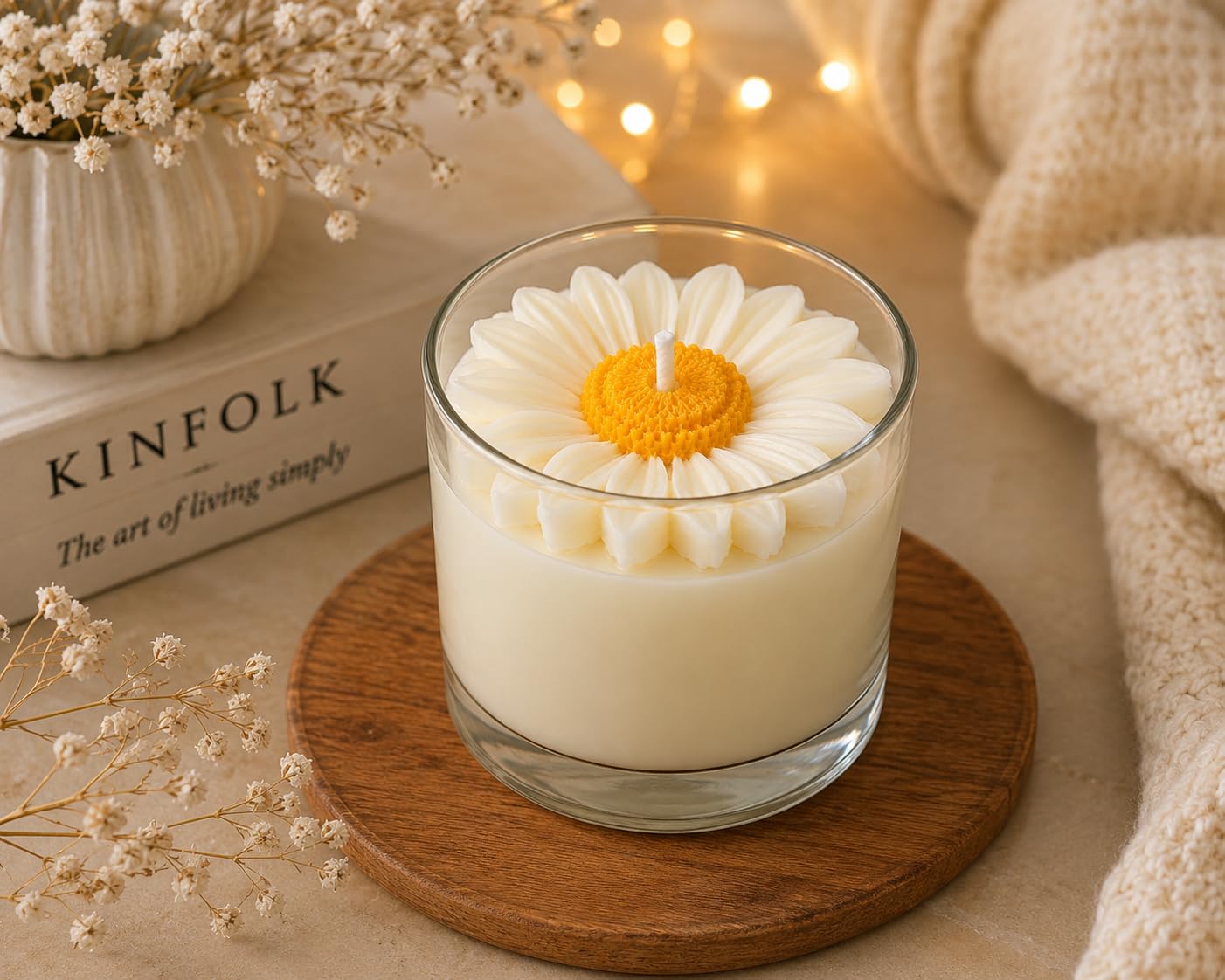 White pillar candle
