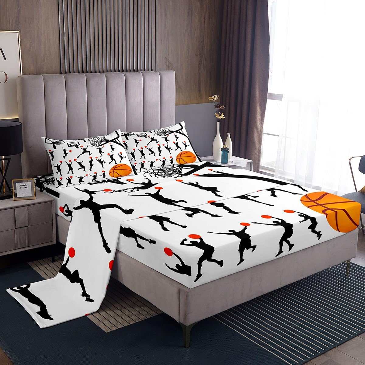 Basketball print bedding set