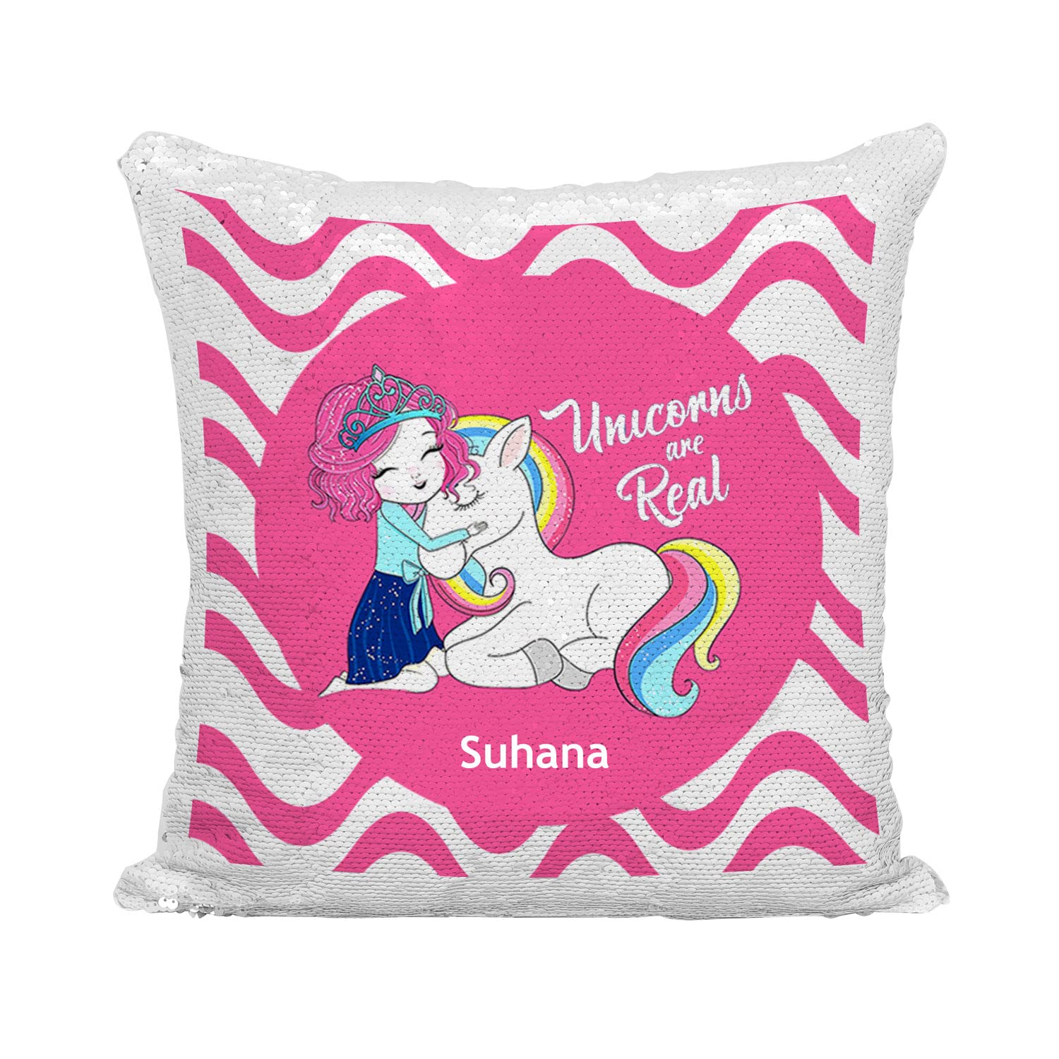 Unicorn reversible sequin pillow