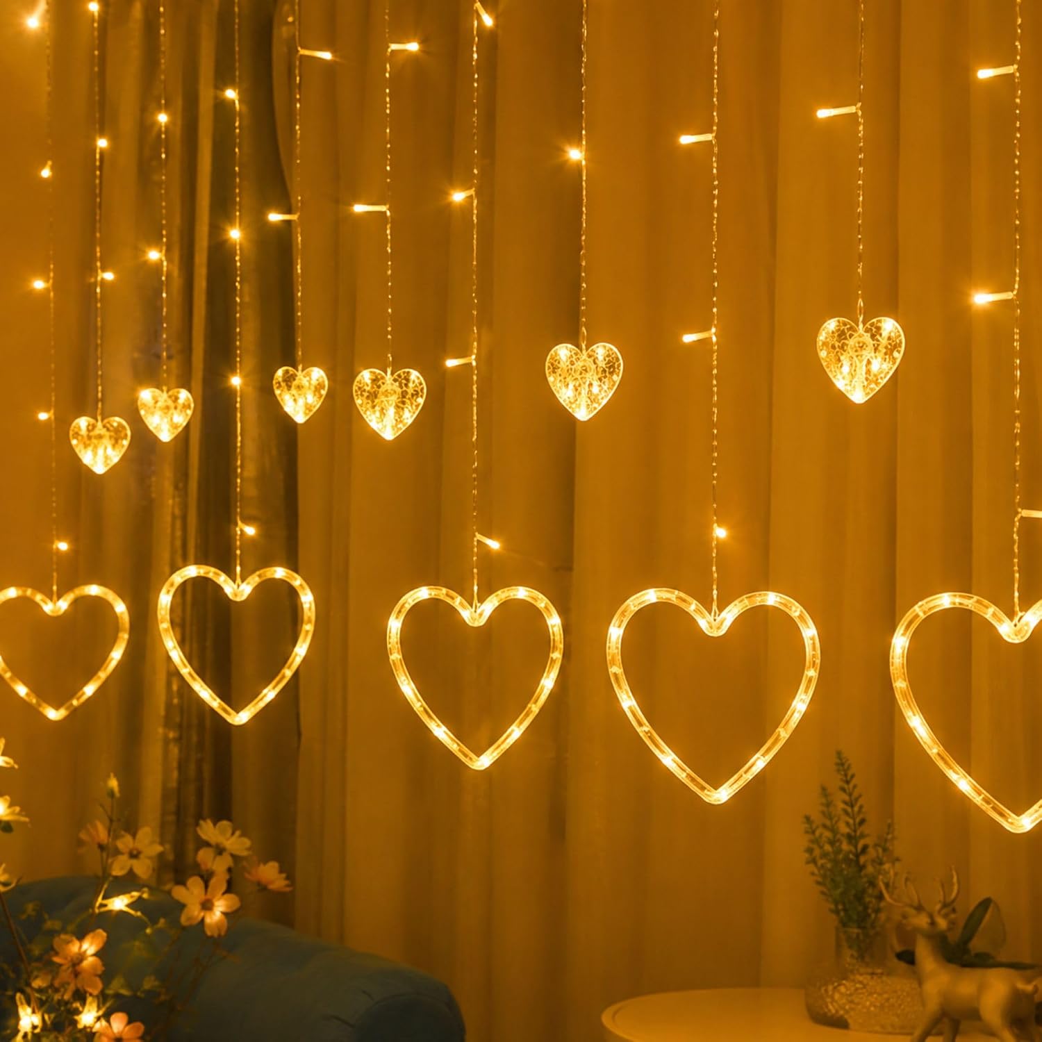 Heart shaped string lights