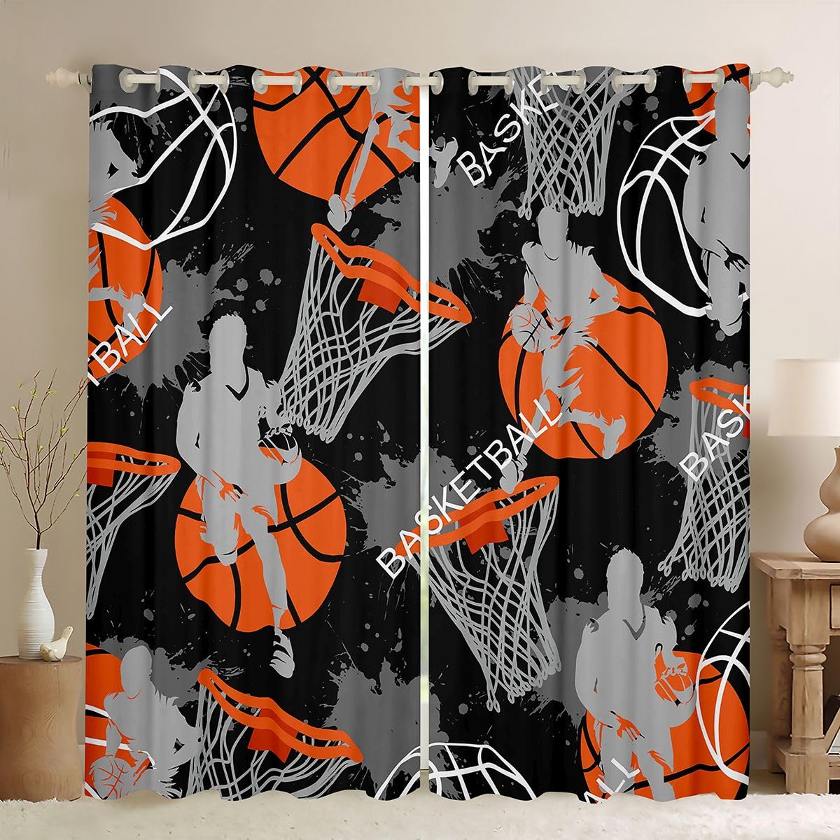 Basketball print curtains