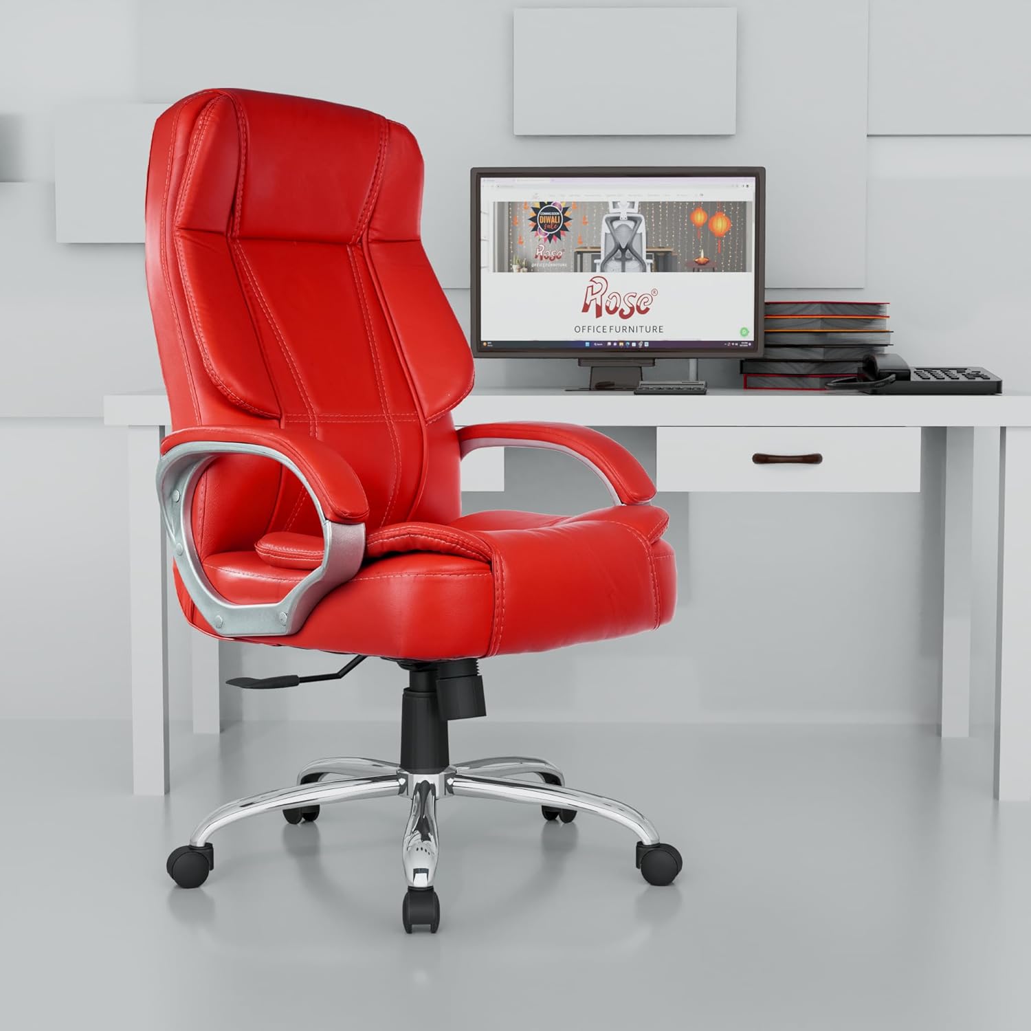Red ergonomic desk chair