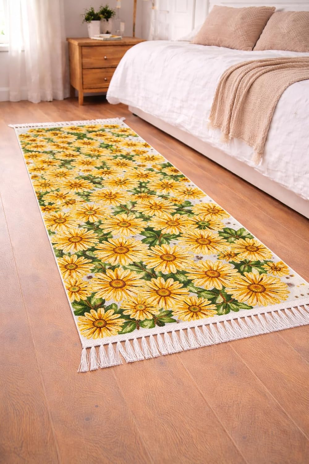 Sunflower and daisy area rug
