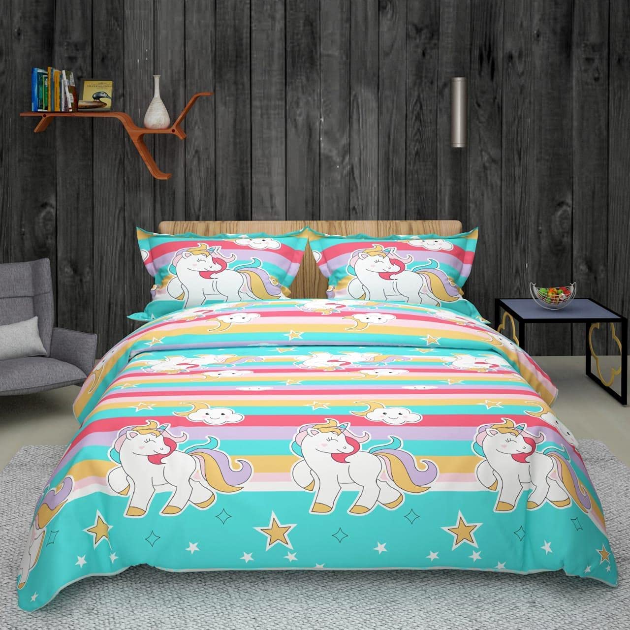 Unicorn print bedsheet set
