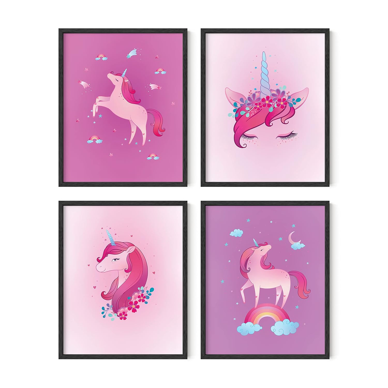 Unicorn framed prints set