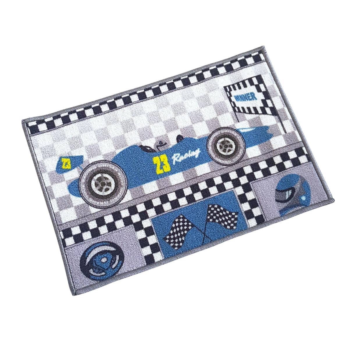 Racing themed area rug