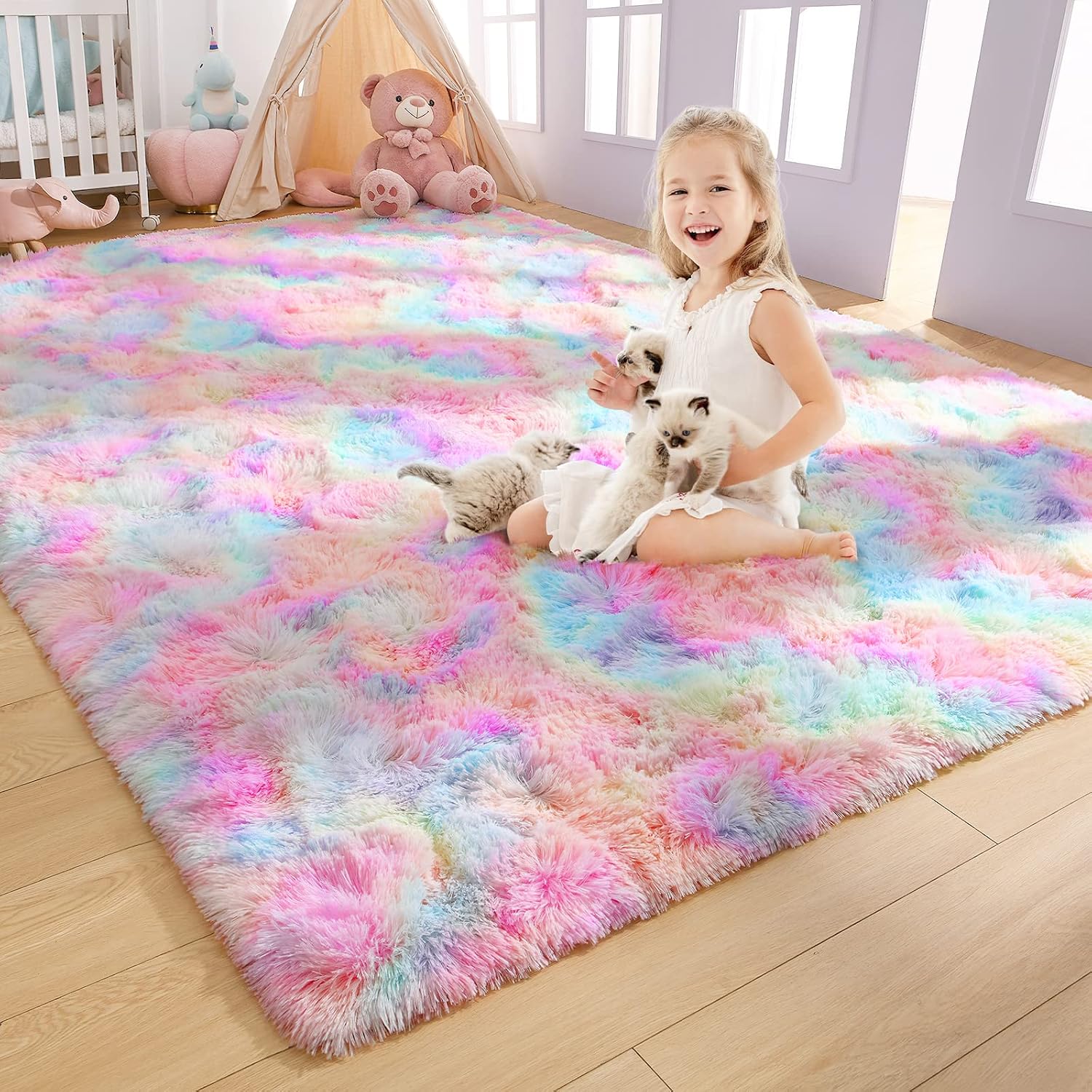Pastel ombre area rug