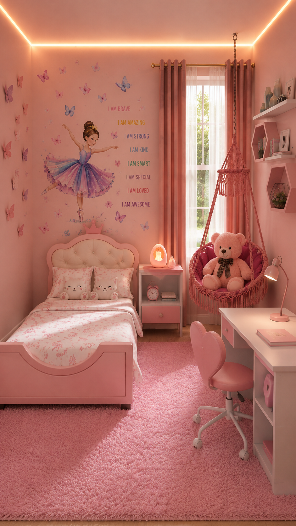 The Blush Ballerina Room Edit - full room transformation