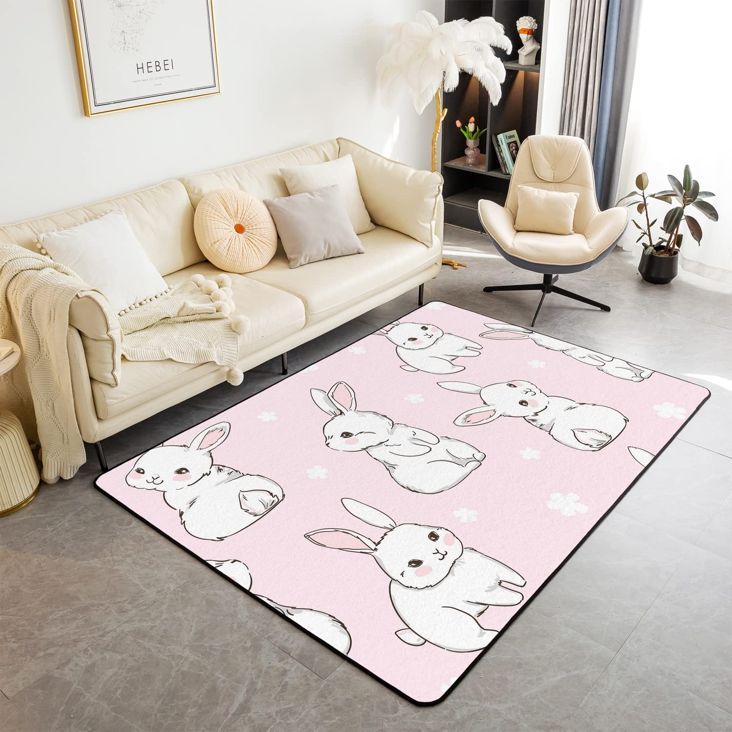 Decorative rug selected for the bunny room