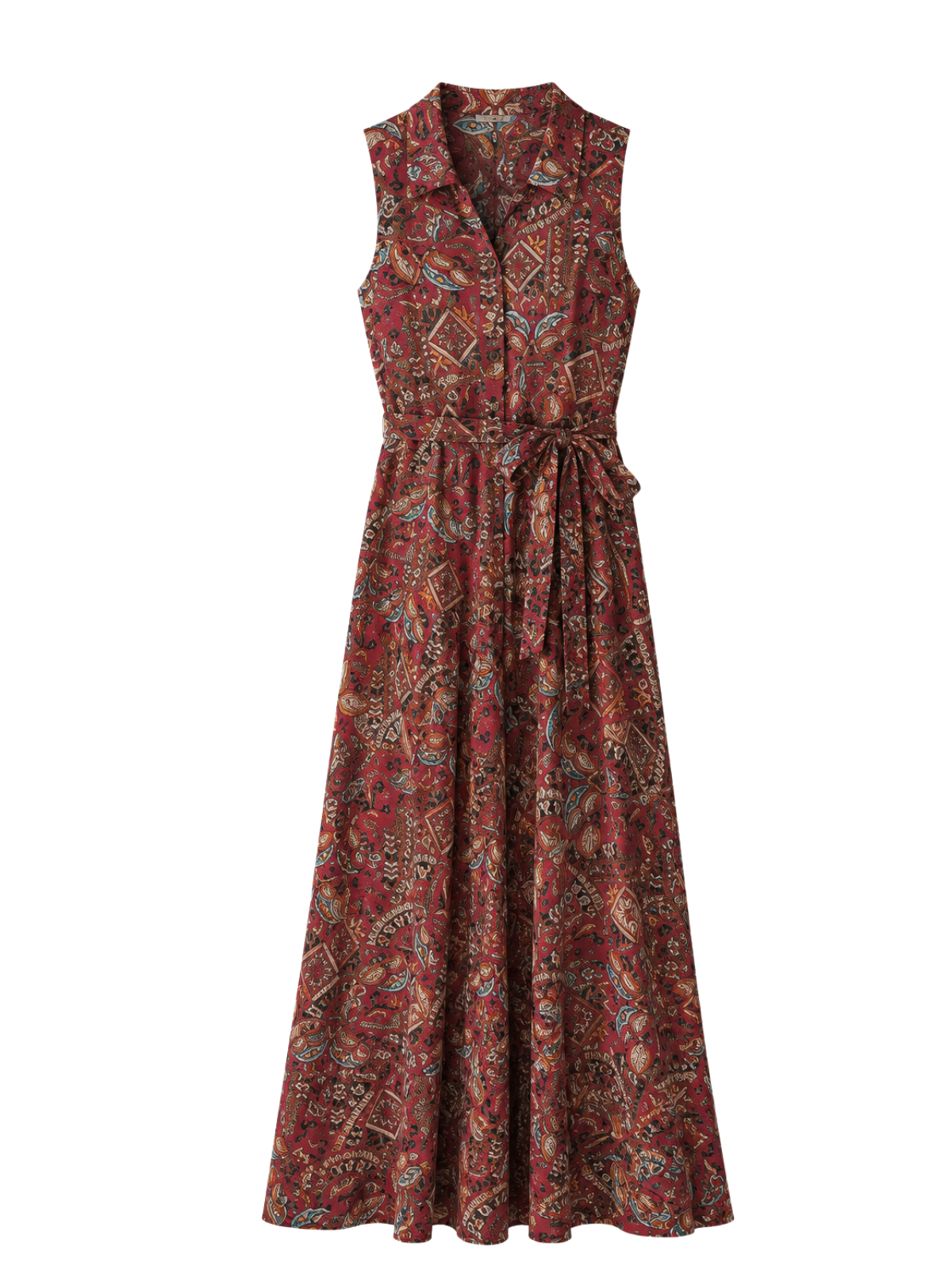 Burgundy paisley maxi dress