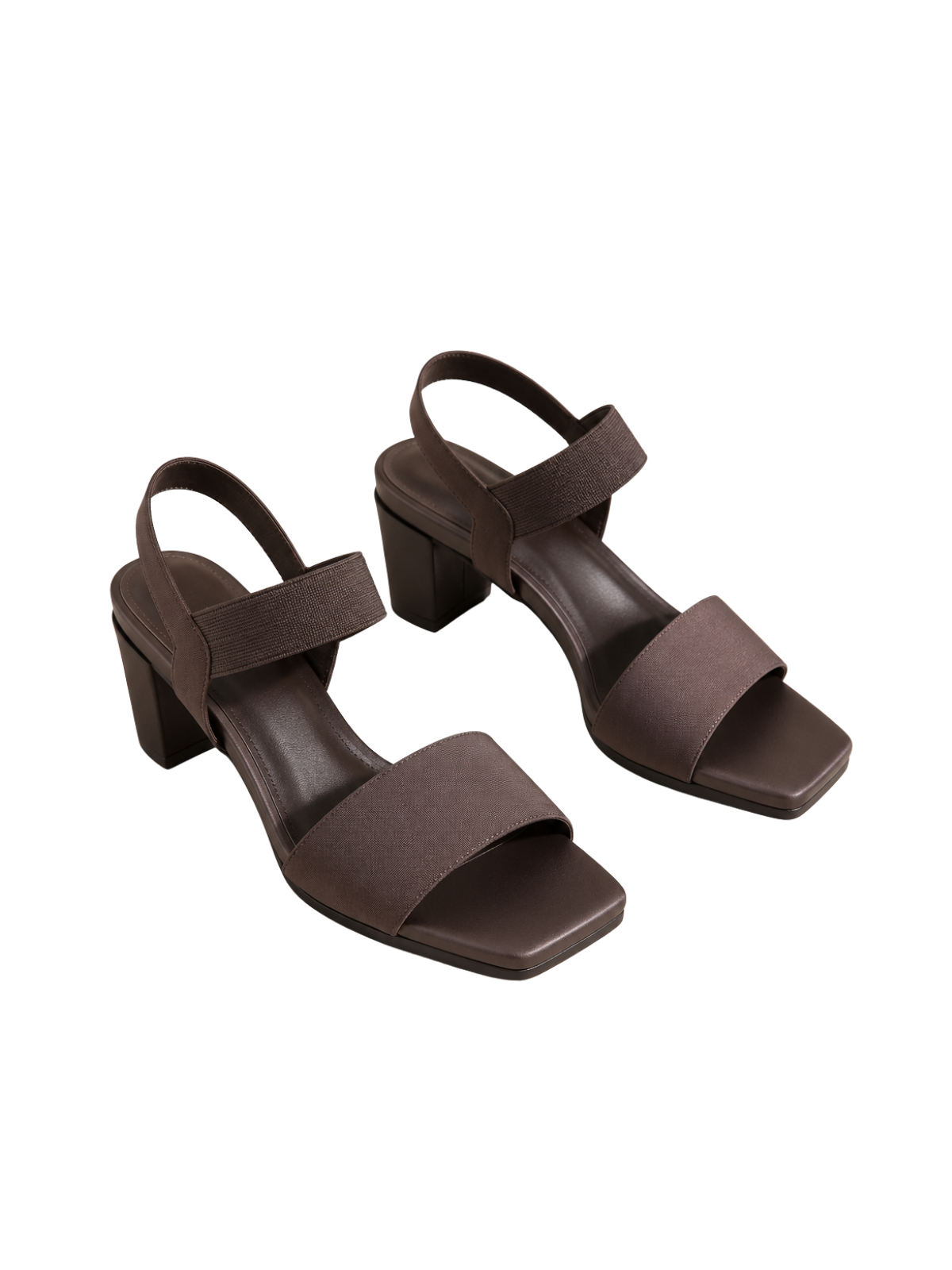 Cognac block heel sandals