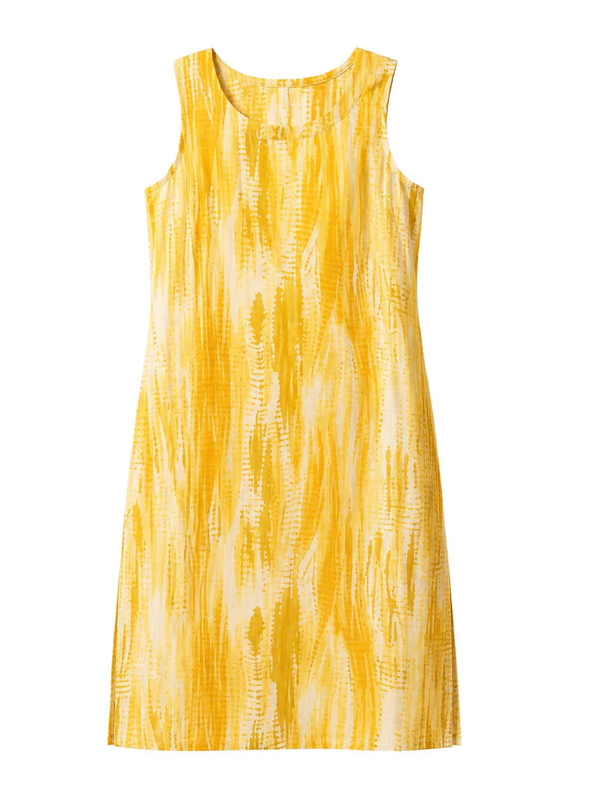 Yellow tie-dye sleeveless kurta